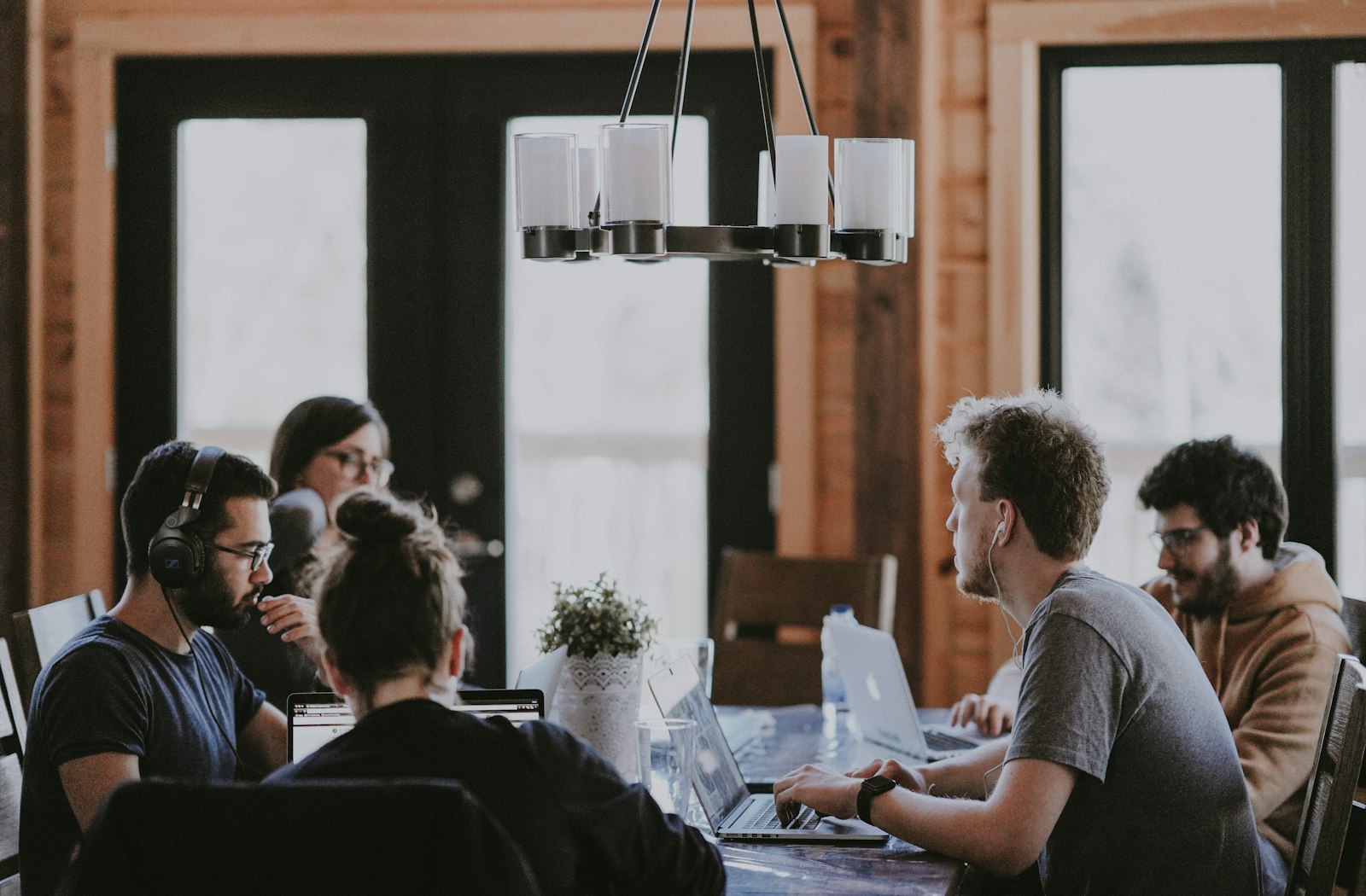 People collaborating around a table